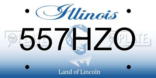 557HZO Illinois License Plate