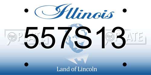 557S13 Illinois License Plate