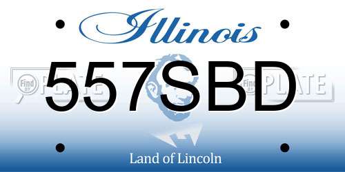 557SBD Illinois License Plate
