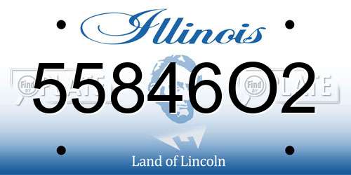 55846O2 Illinois License Plate