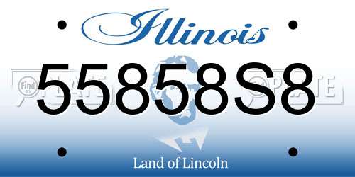 55858S8 Illinois License Plate