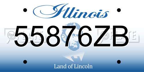 55876ZB Illinois License Plate