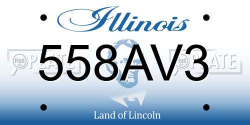 558AV3 Illinois License Plate