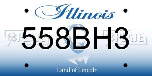 558BH3 Illinois License Plate