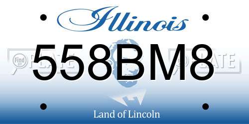 558BM8 Illinois License Plate