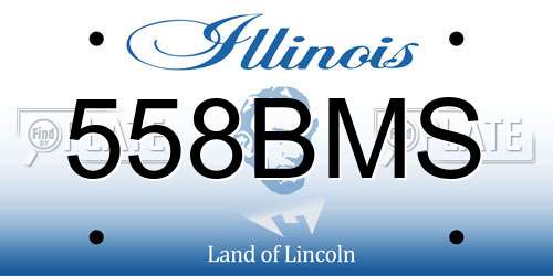 558BMS Illinois License Plate