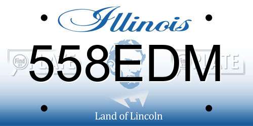 558EDM Illinois License Plate
