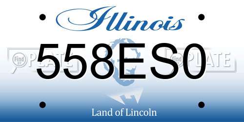 558ES0 Illinois License Plate