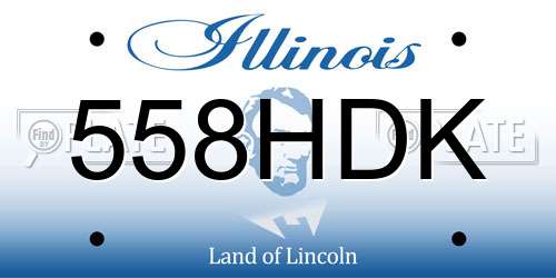 558HDK Illinois License Plate