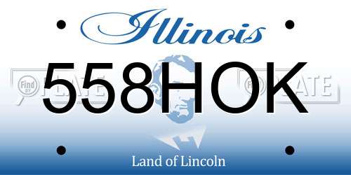 558HOK Illinois License Plate