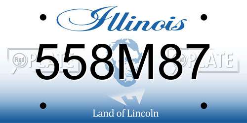 558M87 Illinois License Plate