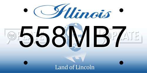 558MB7 Illinois License Plate