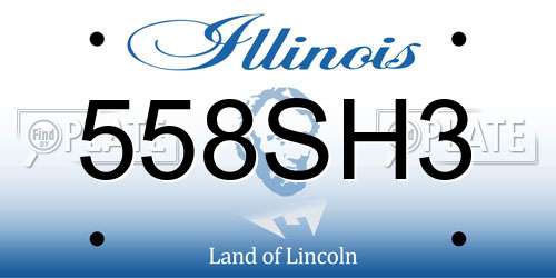 558SH3 Illinois License Plate