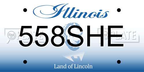 558SHE Illinois License Plate