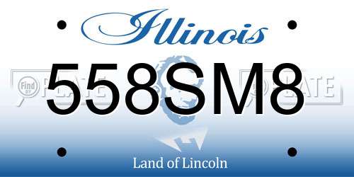 558SM8 Illinois License Plate