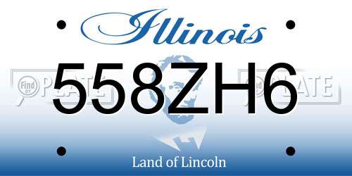 558ZH6 Illinois License Plate