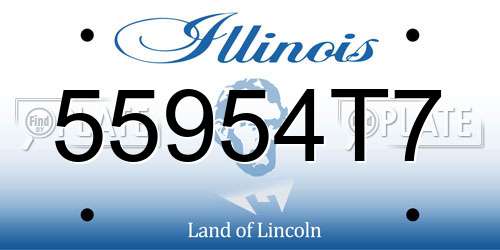 55954T7 Illinois License Plate