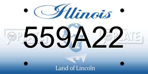 559A22 Illinois License Plate