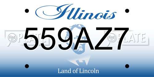 559AZ7 Illinois License Plate