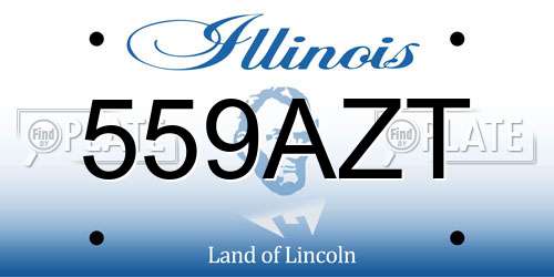 559AZT Illinois License Plate