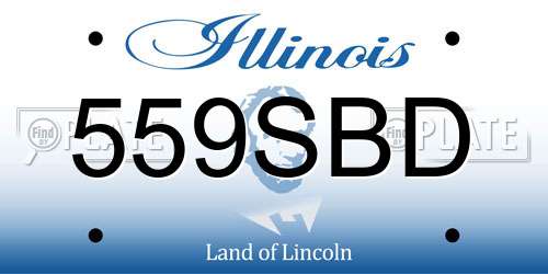 559SBD Illinois License Plate