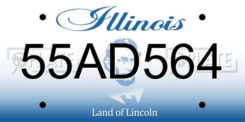 55AD564 Illinois License Plate