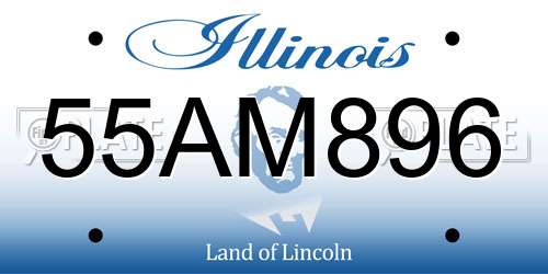 55AM896 Illinois License Plate