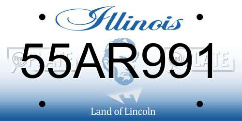 55AR991 Illinois License Plate