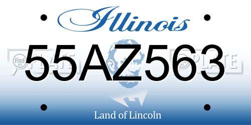 55AZ563 Illinois License Plate