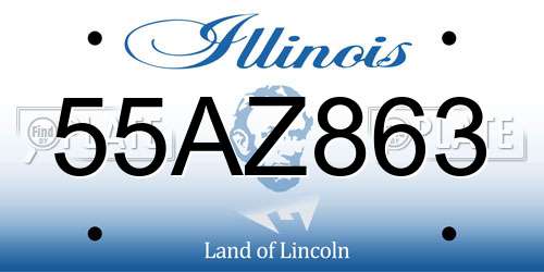 55AZ863 Illinois License Plate