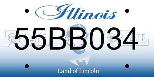 55BB034 Illinois License Plate