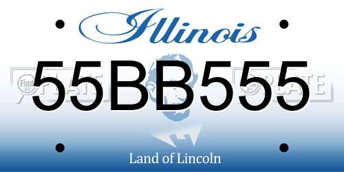 55BB555 Illinois License Plate
