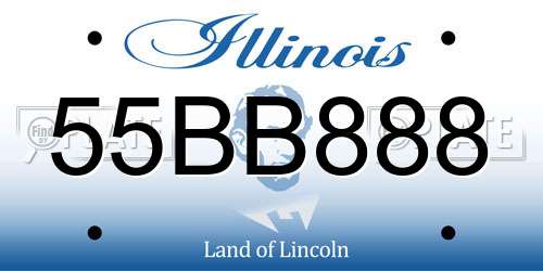 55BB888 Illinois License Plate
