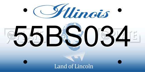 55BS034 Illinois License Plate