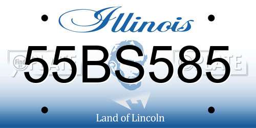 55BS585 Illinois License Plate