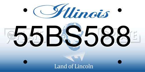 55BS588 Illinois License Plate