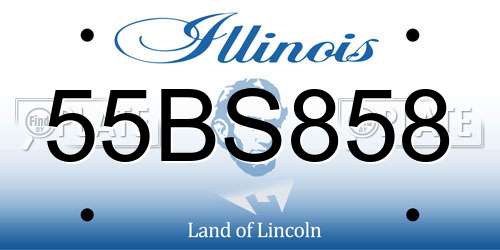 55BS858 Illinois License Plate