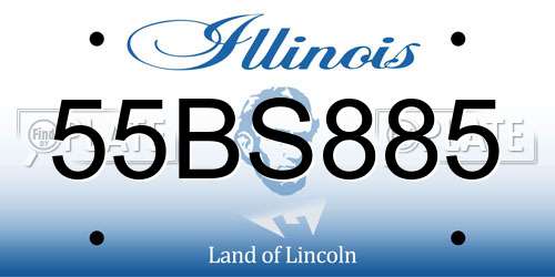 55BS885 Illinois License Plate