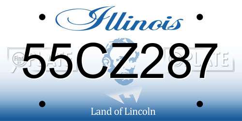55CZ287 Illinois License Plate