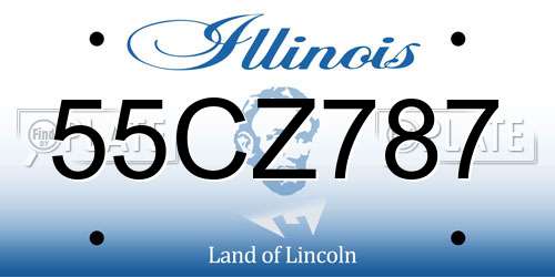 55CZ787 Illinois License Plate