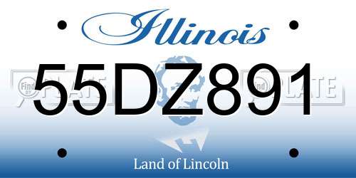 55DZ891 Illinois License Plate