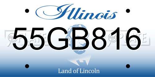 55GB816 Illinois License Plate
