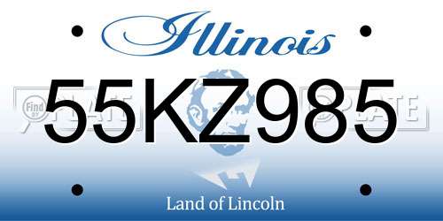 55KZ985 Illinois License Plate