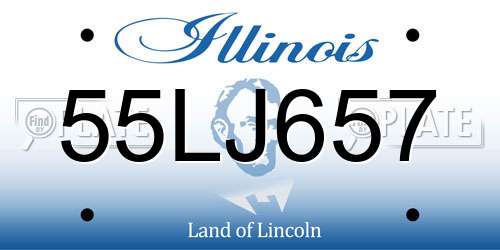 55LJ657 Illinois License Plate