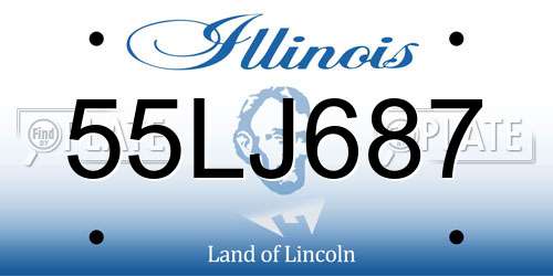 55LJ687 Illinois License Plate
