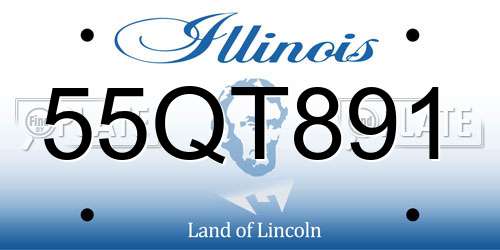 55QT891 Illinois License Plate
