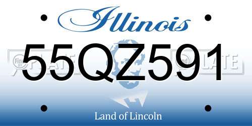 55QZ591 Illinois License Plate