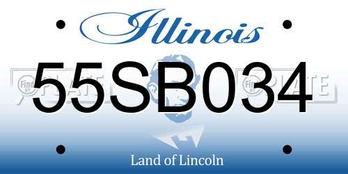 55SB034 Illinois License Plate
