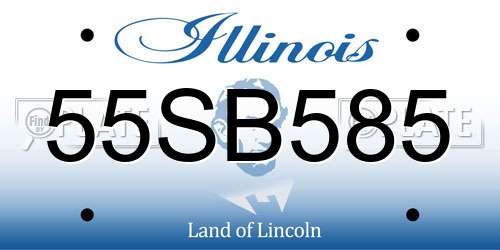 55SB585 Illinois License Plate