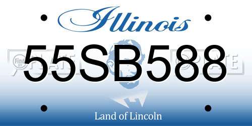 55SB588 Illinois License Plate